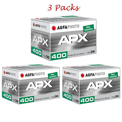 (Pack of 3) Agfa Photo APX 400 Prof 135-36 Camera Film Wholesale USA Seller