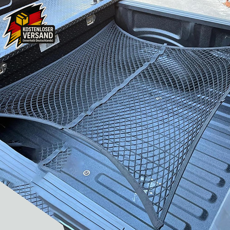 Gepäcknetz Lkw Auto SUV elastisch 120x120-210x210cm, belastbar, 6 Karabiner