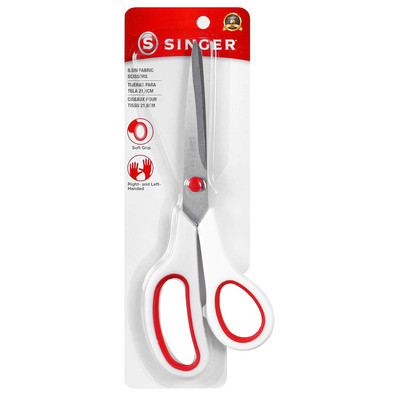 Fabric Scissors with Comfort Grip, 1-Pack, Red & White