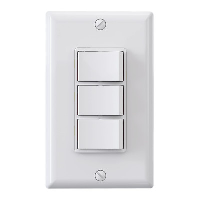 ELEGRP Decorator Triple Rocker Light Switch, Electrical Three Single Pole Paddle