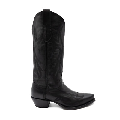 Pre-owned Ferrini Womens Scarlett V-toe Black Leather Cowboy Boots