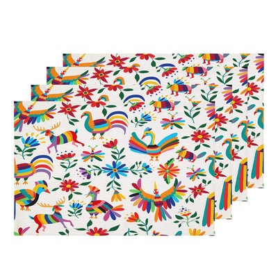 Shrahala Colorful Mexican Aztec Inca Mayan Pattern Placemats Table Mat Linen ...
