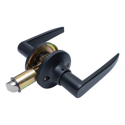 Interior RV Mobile Home Non-Locking Lever Style Lockset, Matte Black