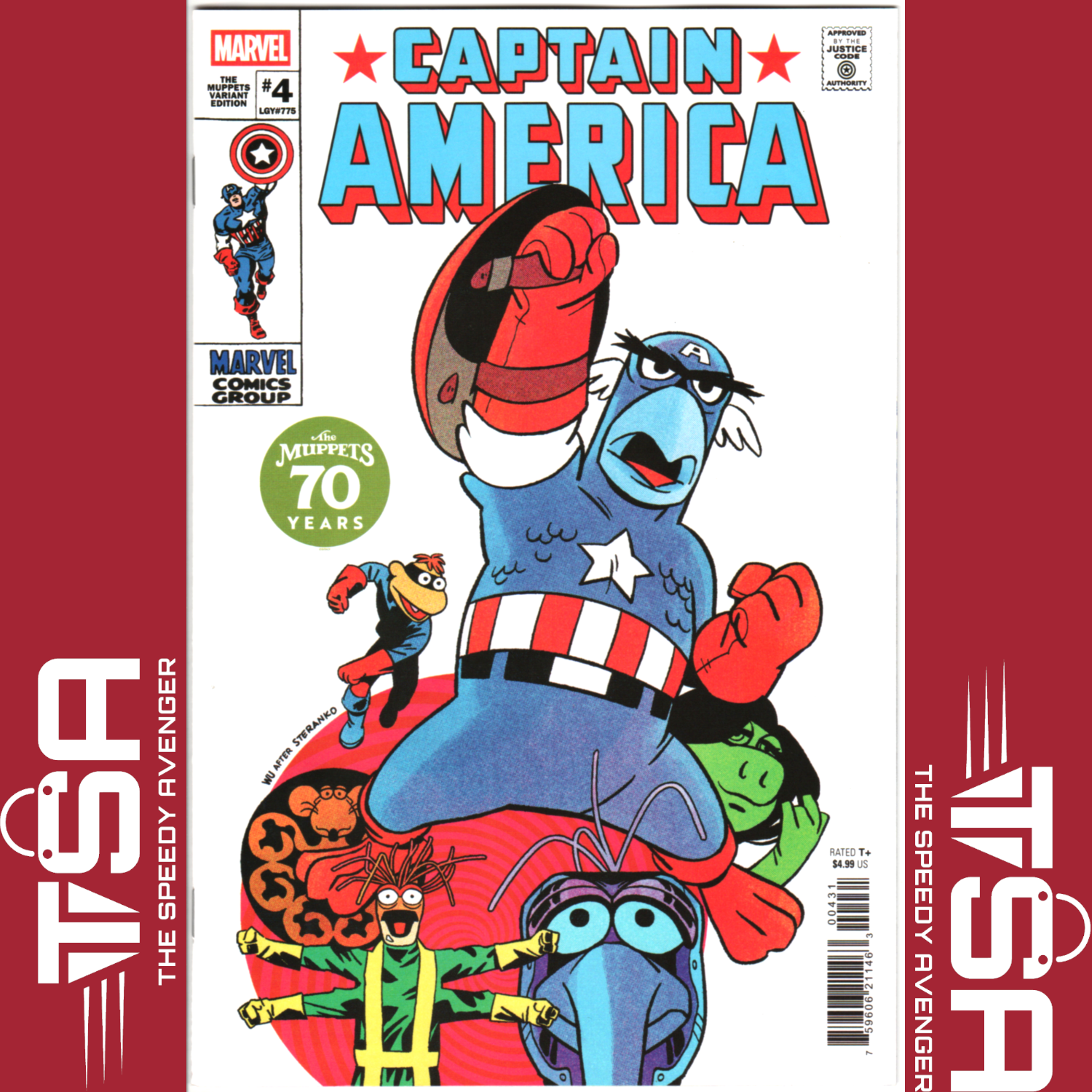 CAPTAIN AMERICA #4 (Vol 12) Annie Wu Muppets Variant Jim Steranko #111 Homage