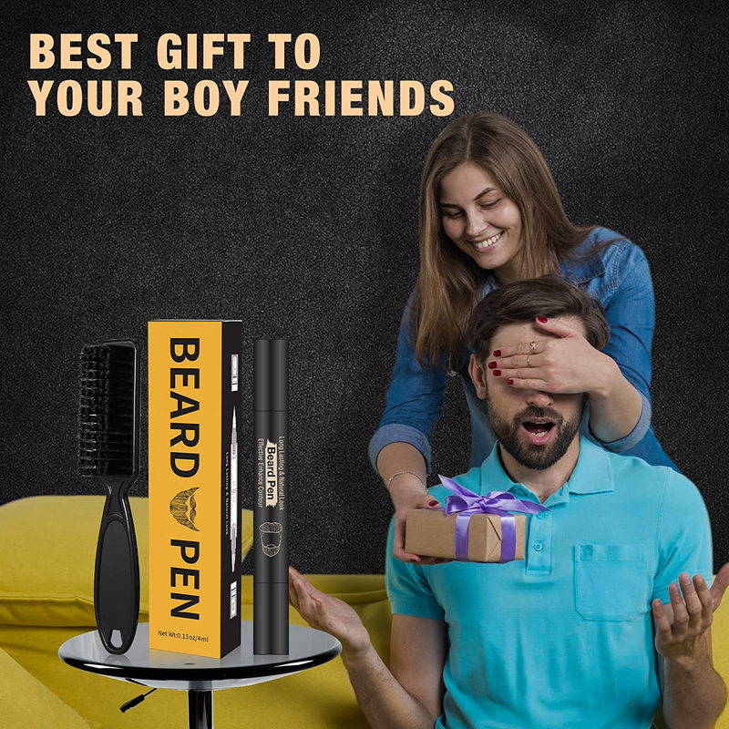 Beard Pencil Filler for Man Water Proof Beard Pen and Beard Brush Long Lasting C