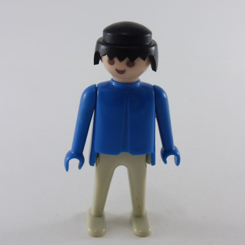 16260 Playmobil Homme Gris Et Bleu Mains Fixes