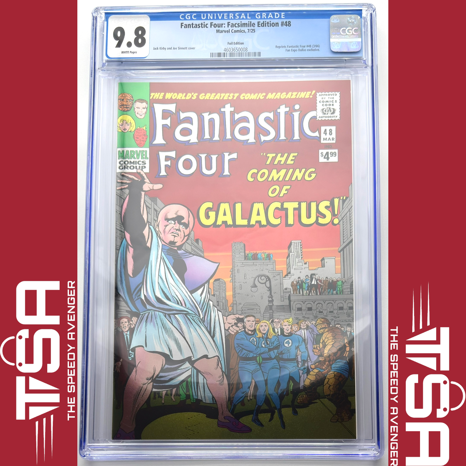 FANTASTIC FOUR #48 (Vol 1) CGC 9.8 2025 Fan Expo Foil Facsimile Jack Kirby