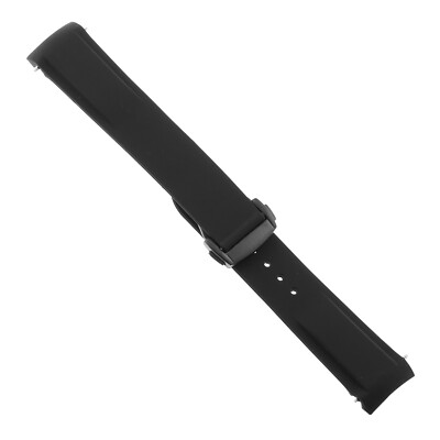 Strapsco Rubber Watch Band with Black Clasp for Speedmaster