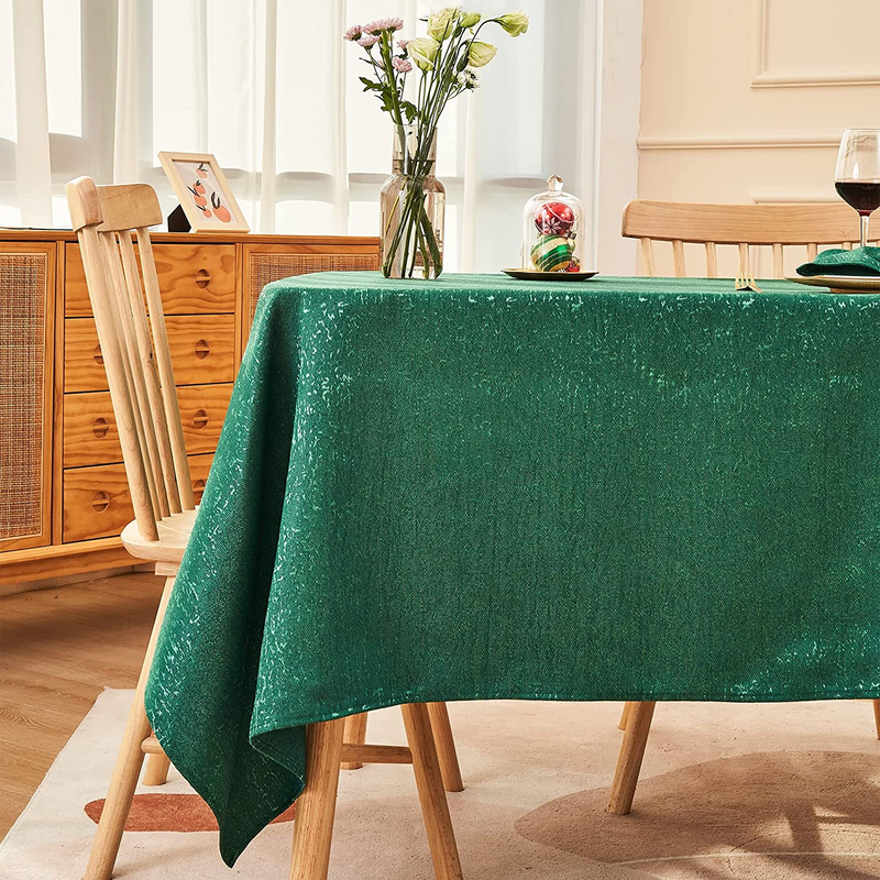 Green Tablecloth Sparkly Tablecloth Table Cover for Thanksgiving Christmas Holid