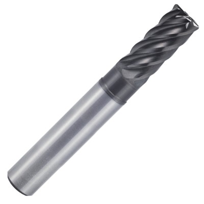 1/2'' 6FL w/.060''Rad Carbide End Mill, .625''LOC, 3.375''Reach, 6''OAL,Y-Coated