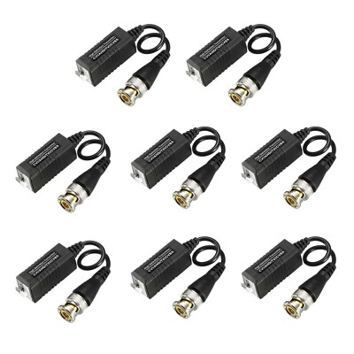 8Pcs CCTV Camera 1080P video Balun BNC Connector Coaxial Cable signal Booster