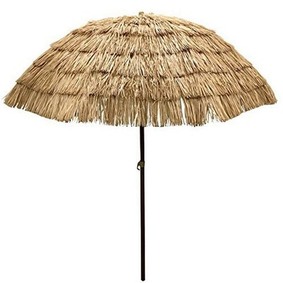 Sombrilla Tiki De Patio De Paja De 8 '- Tropical Palapa Raffia Tiki Hut