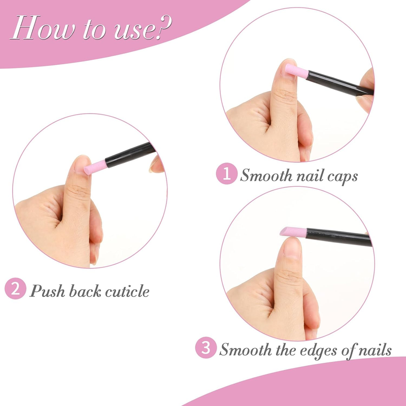 20 Pcs Stone Sanding Nail File Manicure Pedicure Tools Nail Art Pen Nail Cuticle