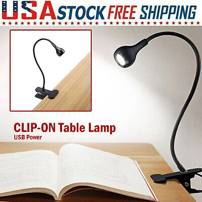 LED Reading Book Light With Flexible Clip USB Rechargeable Lamp for bed