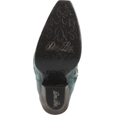 Pre-owned Dan Post Womens Floral Cowgirl Soft Leather Boot Dp3271 In Blue