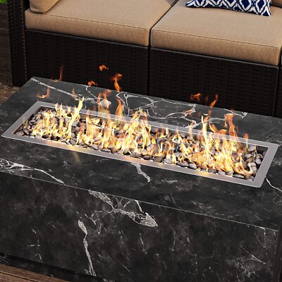 TAUS 32''X12'' Drop-in Fire Pit Stainless Steel w/ Burner DIY Natural Gas Propane