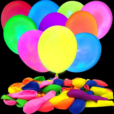 160 Pieces Colored Neon Balloons Glow Party Balloons Glow in the Dark Party S...