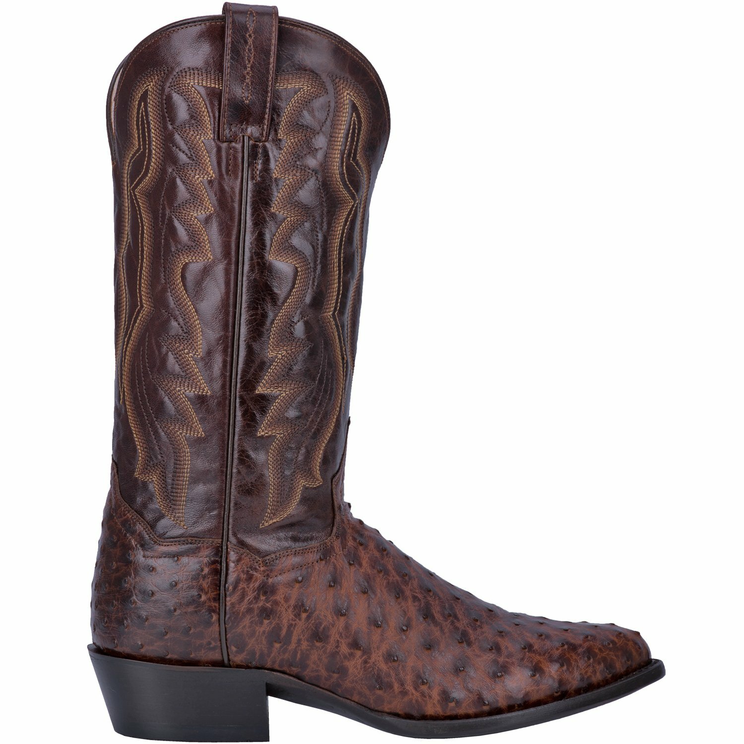 Pre-owned Dan Post Men's  Pershing Full Quill Ostrich Boot Dp3016 In Brown