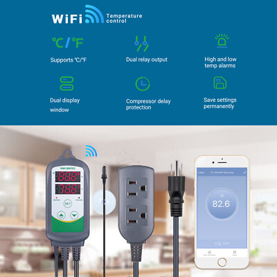 Inkbird ITC308 Programmable Wireless WIFI Smart Thermostat Phone APP Control US