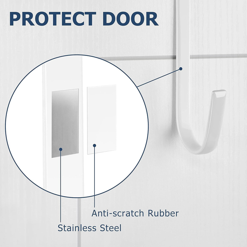 Over The Door Hooks 4 Packs, Over The Door Towel Hanger for Coat, Overdoor Hange