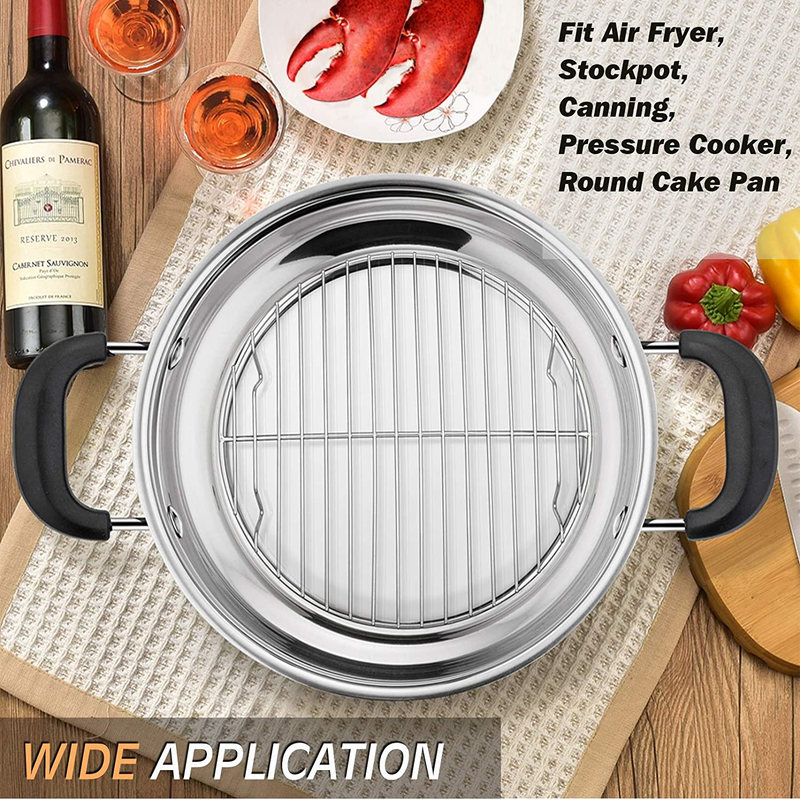 10&frac12; Inch round Baking Cooling Cooking Rack, 2 Pack Stainless Steel Steaming Gril