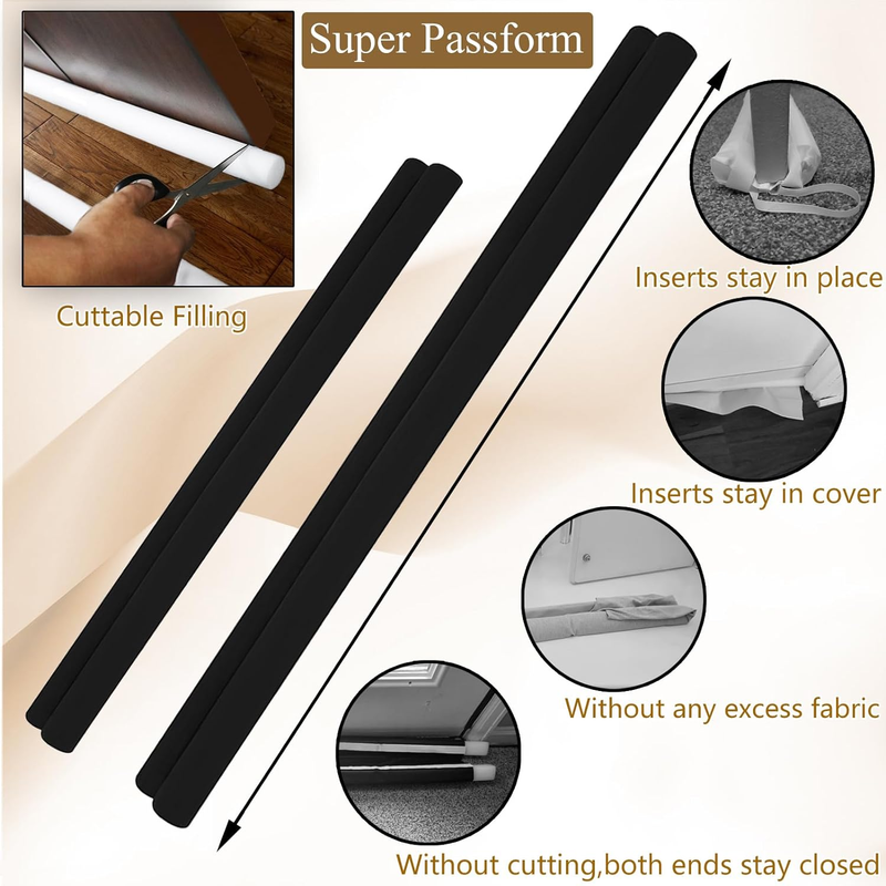 Under Door Draft Stopper 32 inch Draft Blocker for Bottom of Door 27-35 inch Sea