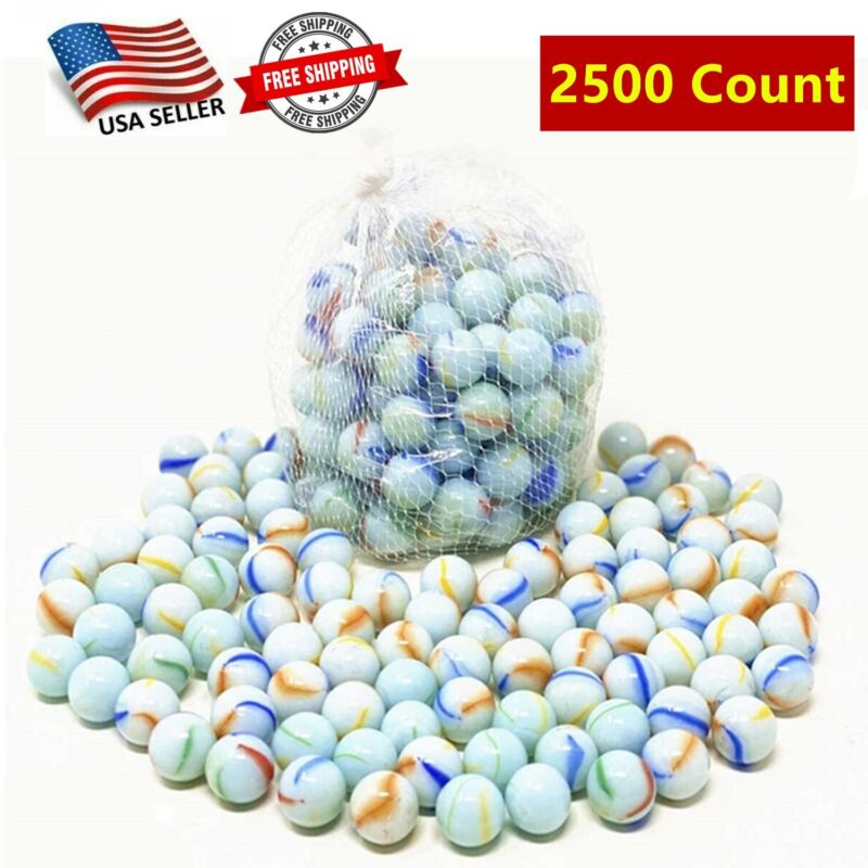 Lot of 2500 Glass Marbles 6lb Glass 5/8" 16mm Bulk Wholesale Toy Sling Shot Ammo