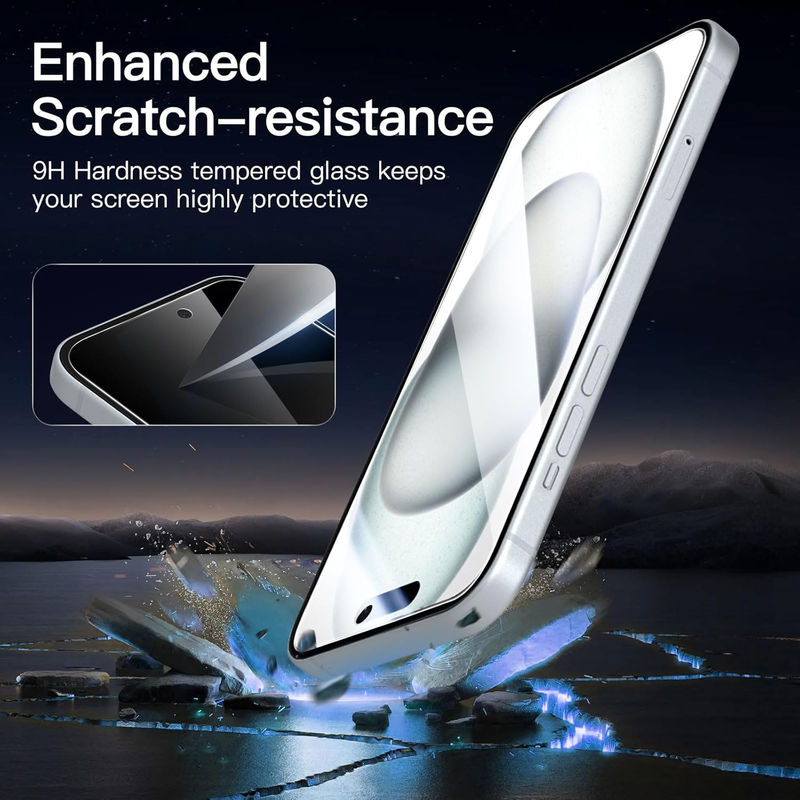 3 Pack Privacy Screen Protector for iPhone 16, iPhone 15 (6.1 inches), Anti-Spy