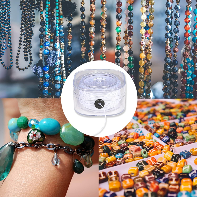 0.8mm Elastic String for Bracelets, Crystal Stretchy String Elastic Thread Cord