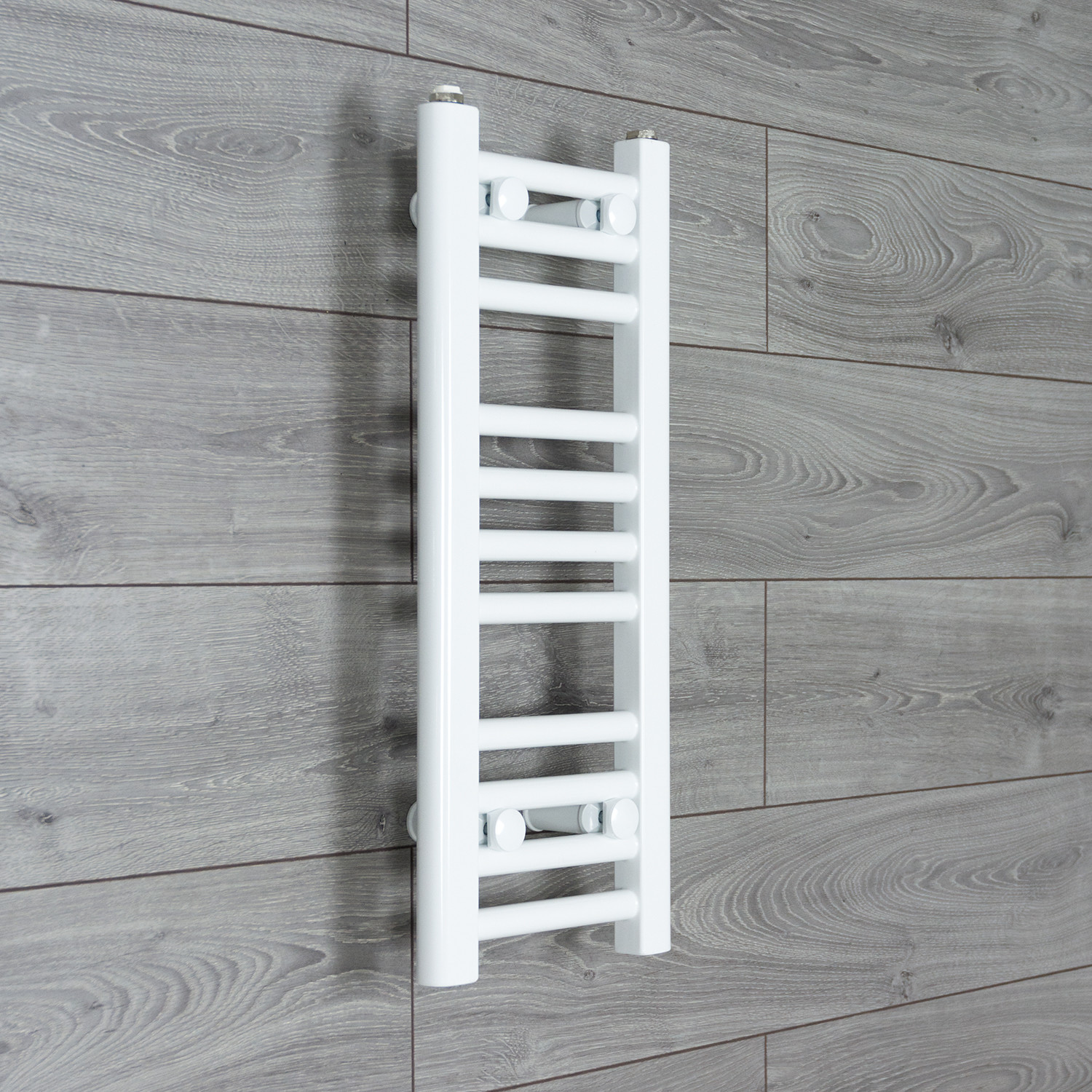 White Heated Towel Rail Radiator Straight Cloak Room Small Narrow 300mm