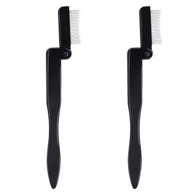 2 Pcs Folding Lash Comb Metal Teeth Eyelash Separator Tool Eyelash Comb Eyebrow