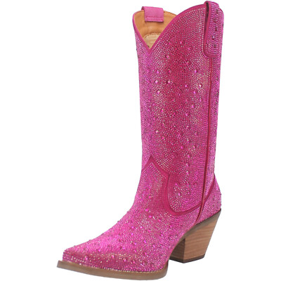 Pre-owned Dingo Womens Silver Dollar Fuchsia Leather Fashion Boots