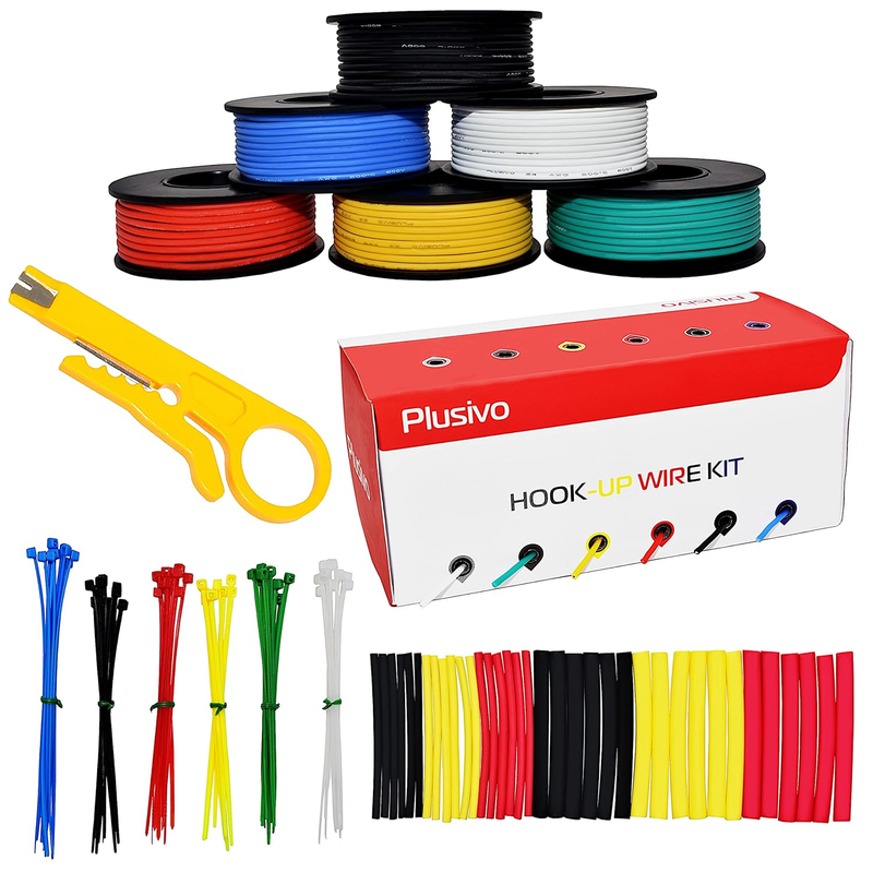 24 AWG Stranded Wire Kit &ndash; Silicone Coated Copper Wires 24 Gauge Pre-Tinned 30Ft