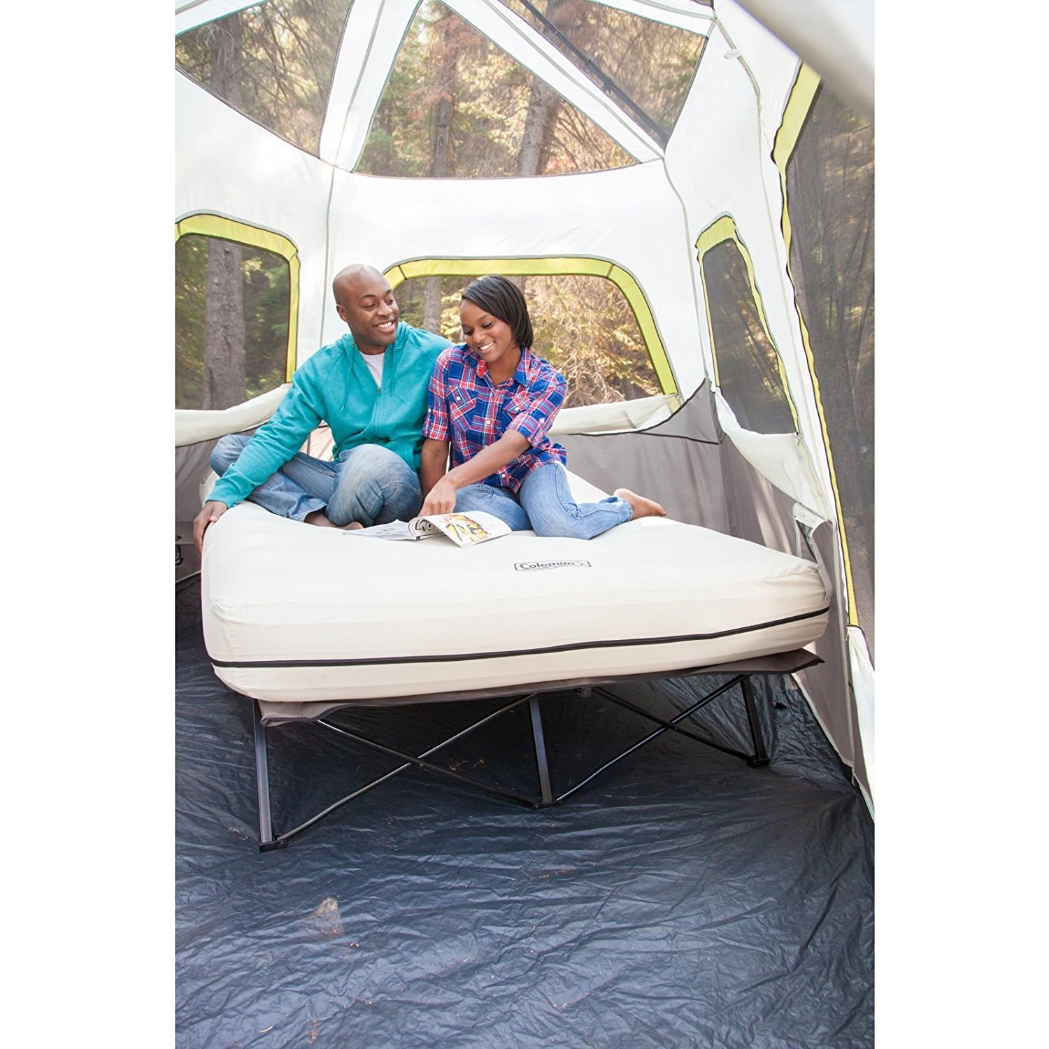 Coleman Twin Queen Folding Camping cot elevated Camp Bed Airbed Air Mattress New