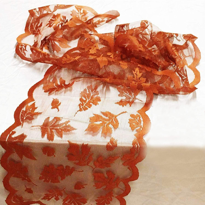 Fall Table Runner Fall Decorations for Home 13 X 72 Inch Maples Leaves Lace