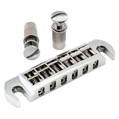 Chrome Electric Guitar Bridge Wraparound Tuneomatic Adjustable Bridge LP Style