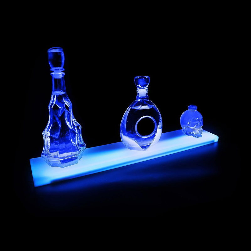 Kipokalor LED Lighted Liquor Shelf 24Inch Bottle Display Stand Illuminated Home