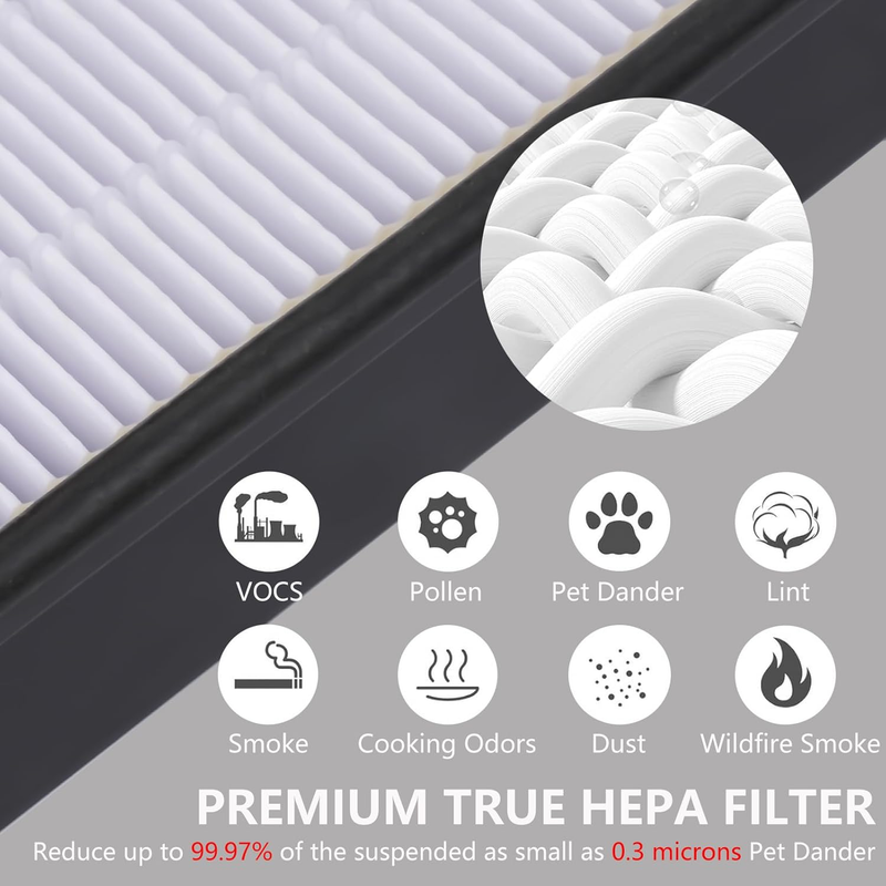 4 True HEPA Replacement Filter H & 8 Carbon Pre Filter B HRF-H1 HRF-H2 Compatibl
