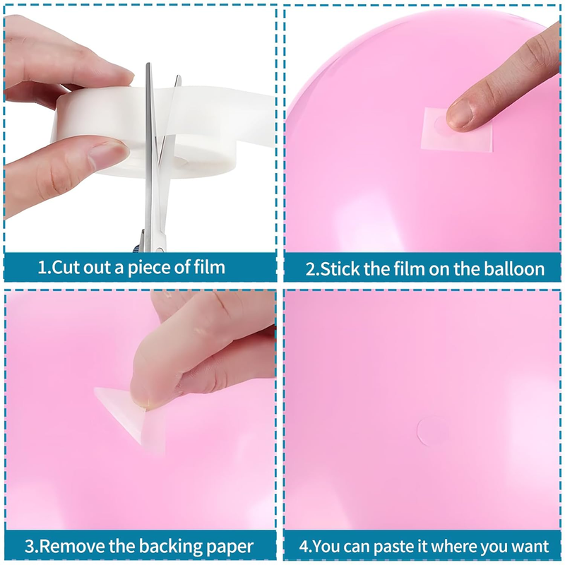 1000 Pcs Point Dots Clear Balloon Glue, Removable Adhesive Dots Double Sided Sti