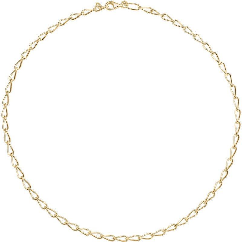 Fancy Link Chain 14K Yellow Rose White Gold or Sterling