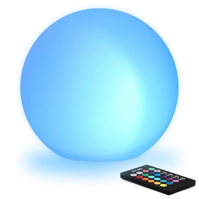 Mr.Go 8-inch Ultra-fun LED Glowing Ball Light w/Remote, RGB Color Changing Globe