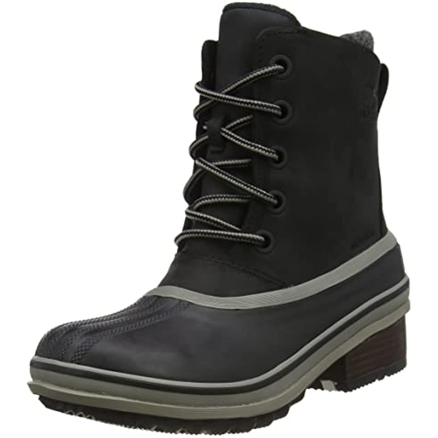 SOREL Women's Slimpack III Lace Up Waterproof Boot Black Leather Size 5.5M
