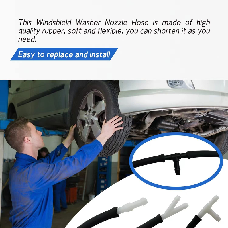 Windshield Washer Hose Kit, 4 Meter Washer Fluid Hose with 12 Pcs Hose Connector