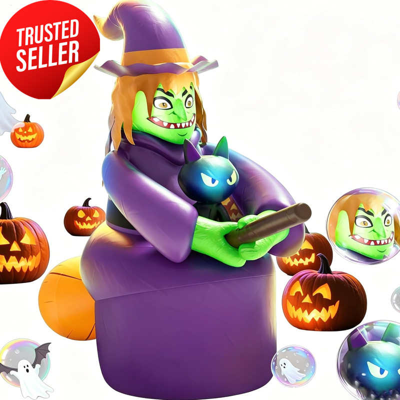 Halloween Inflatable Witch Decoration 170Cm Outdoor Yard Garden