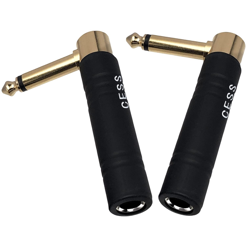 CNCESS CESS-190 Guitar Plug Adapter Right Angle 1/4 Inch TS Female to 1/4 Inch T