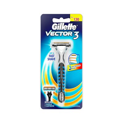 Gillette Vector 3 Manual Shaving Razor Handle for Sensor Excel Cartridge