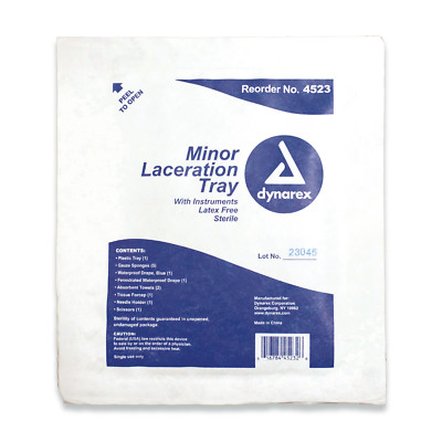 Minor Laceration Tray w/ Instruments, Sterile # 4523, 20%OFF &