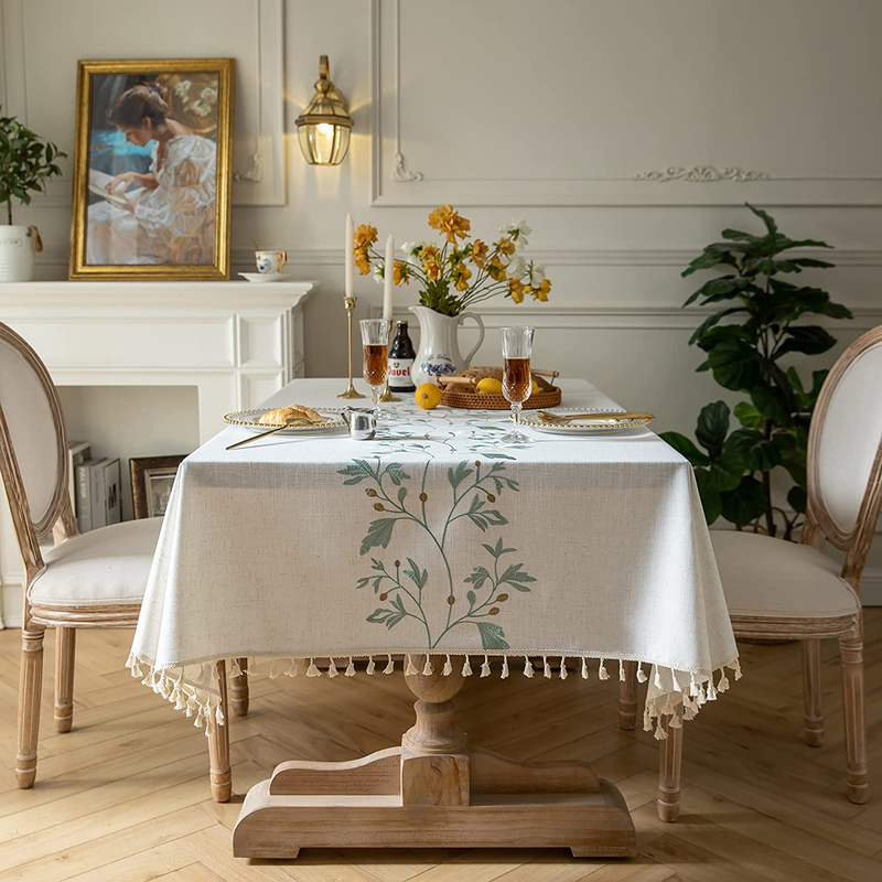 Tablecloth for Dining Table Rustic Table Cover, Farmhouse Kitchen Table Cloth, C