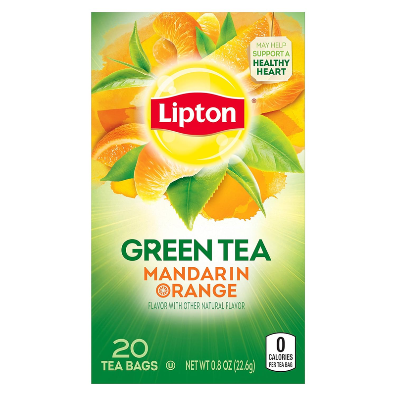 Bags, Green Tea, Orange, Iced Or Hot Tea, 20 Tea Bags