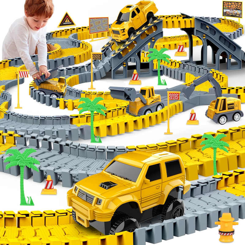 253 Pcs Race Tracks Toy For 3 4 5 6 7 8 Year Old Boys Gir